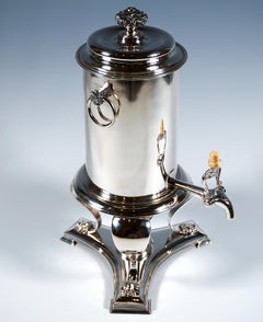 Samovar viennese d'epoca in argento con bruciatore, opera di Alois Zitterhofer, datato 1838