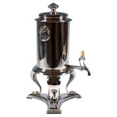 Samovar viennese d'epoca in argento con bruciatore, opera di Alois Zitterhofer, datato 1838