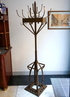 Antique Viennese Art Nouveau Coat Rack, After A Design by Adolf Loos, Ca 1913