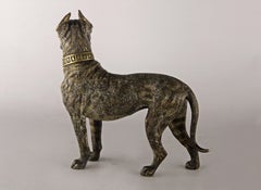 Chien viennois ancien en bronze