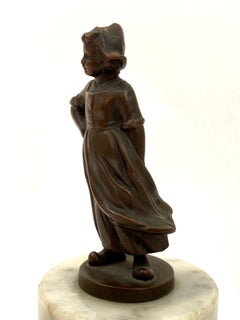 Antique Viennese Bronze Figure of a Dutch Girl Circa 1920 Johann Pilar Style