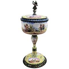 Antique Viennese Enamel & Silver Cup & Cover c 1870 (Vienna, Austria)