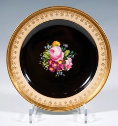 Antique Viennese Imperial Porcelain, Botanical Splendour Plate, 'Bouquet', 1827
