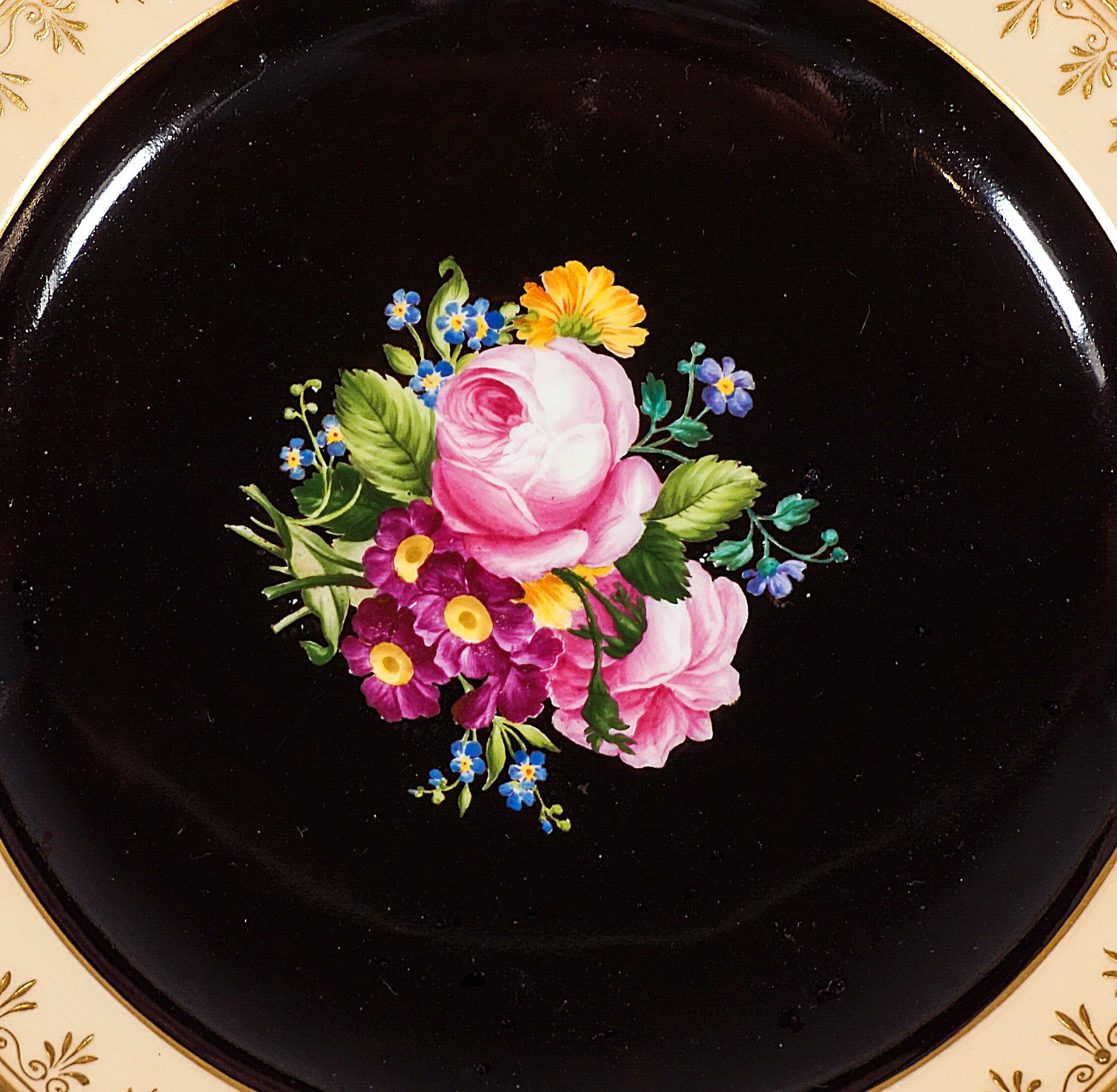 Porcelana imperial vienesa antigua, Plato de esplendor botánico, 