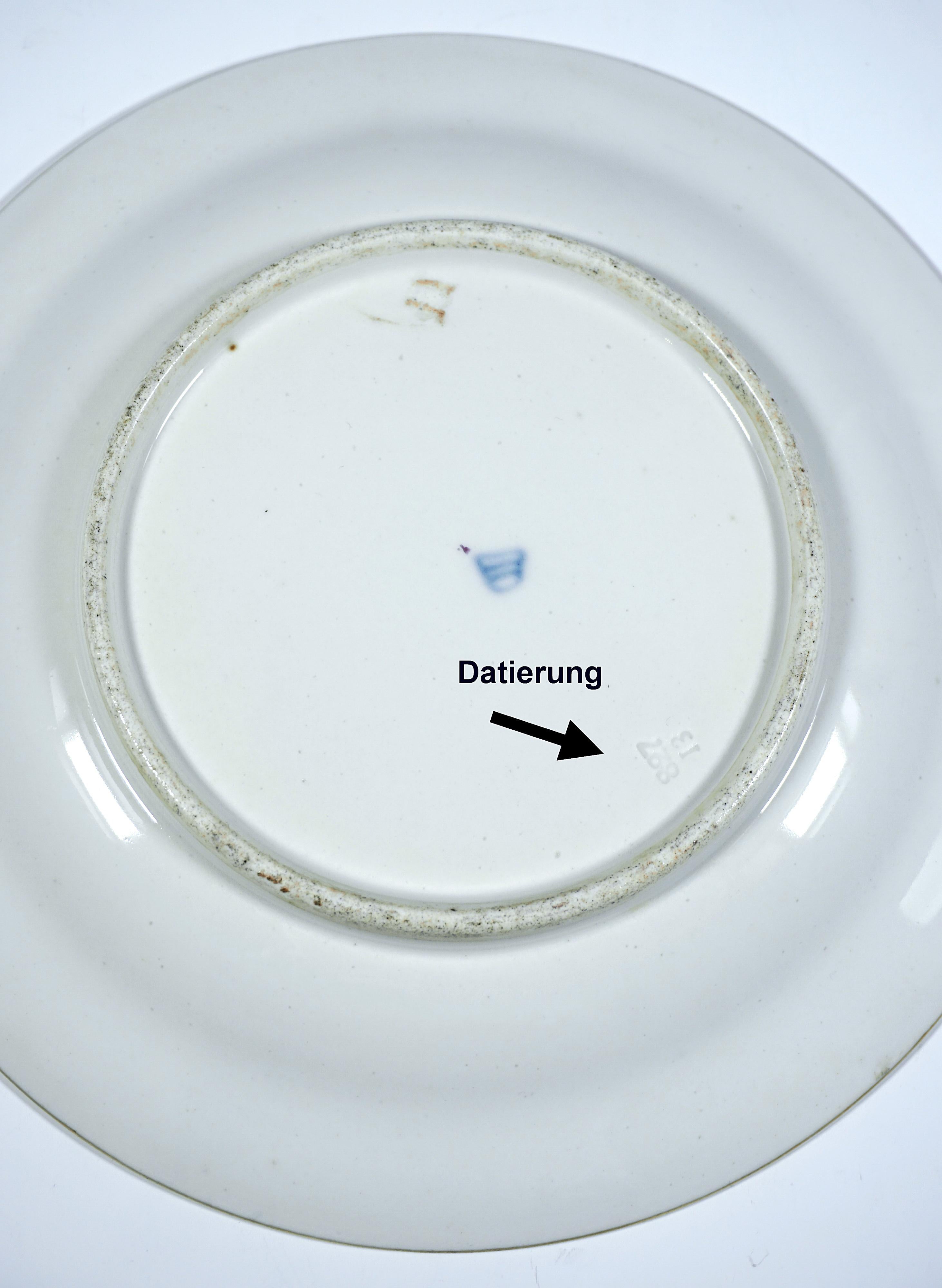 Porcelana imperial vienesa antigua, Plato de esplendor botánico, 