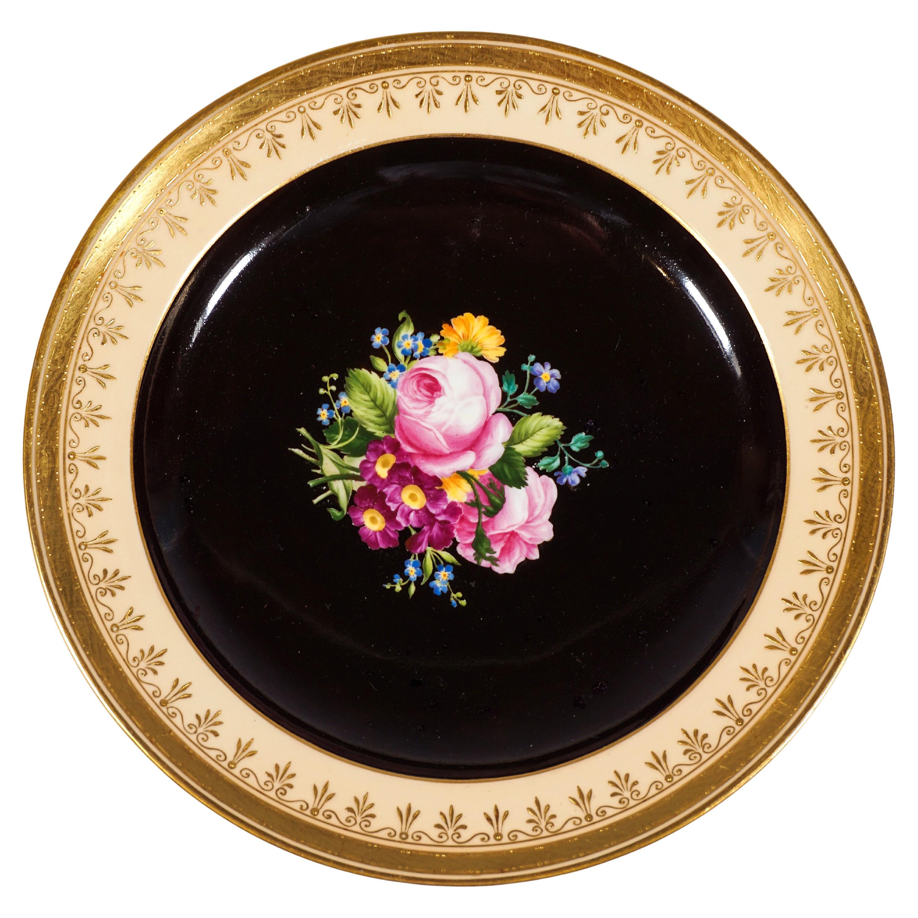 Antique Viennese Imperial Porcelain, Botanical Splendour Plate, 'Bouquet', 1827