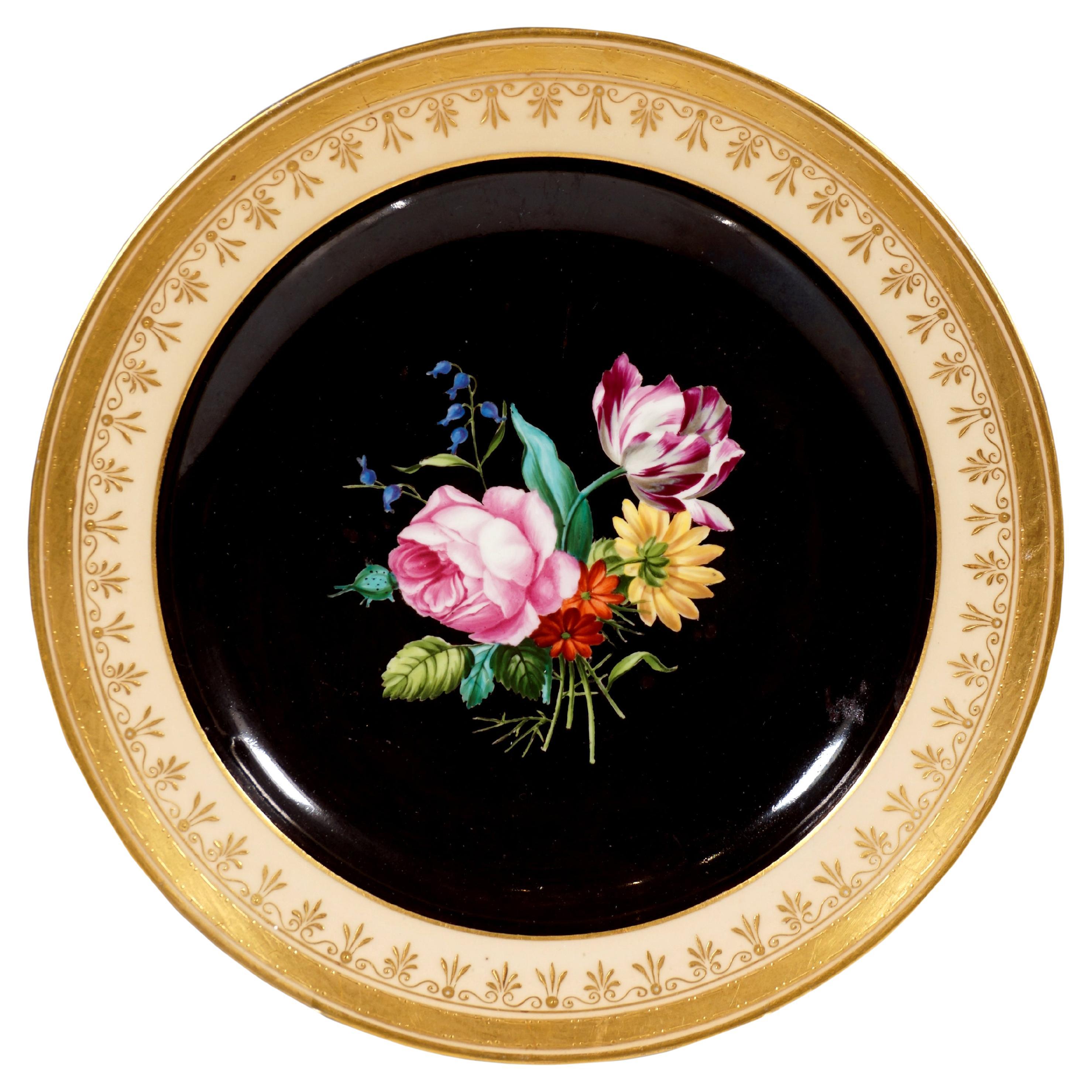 Antique Viennese Imperial Porcelain, Botanical Splendour Plate, 'Bouquet', 1827