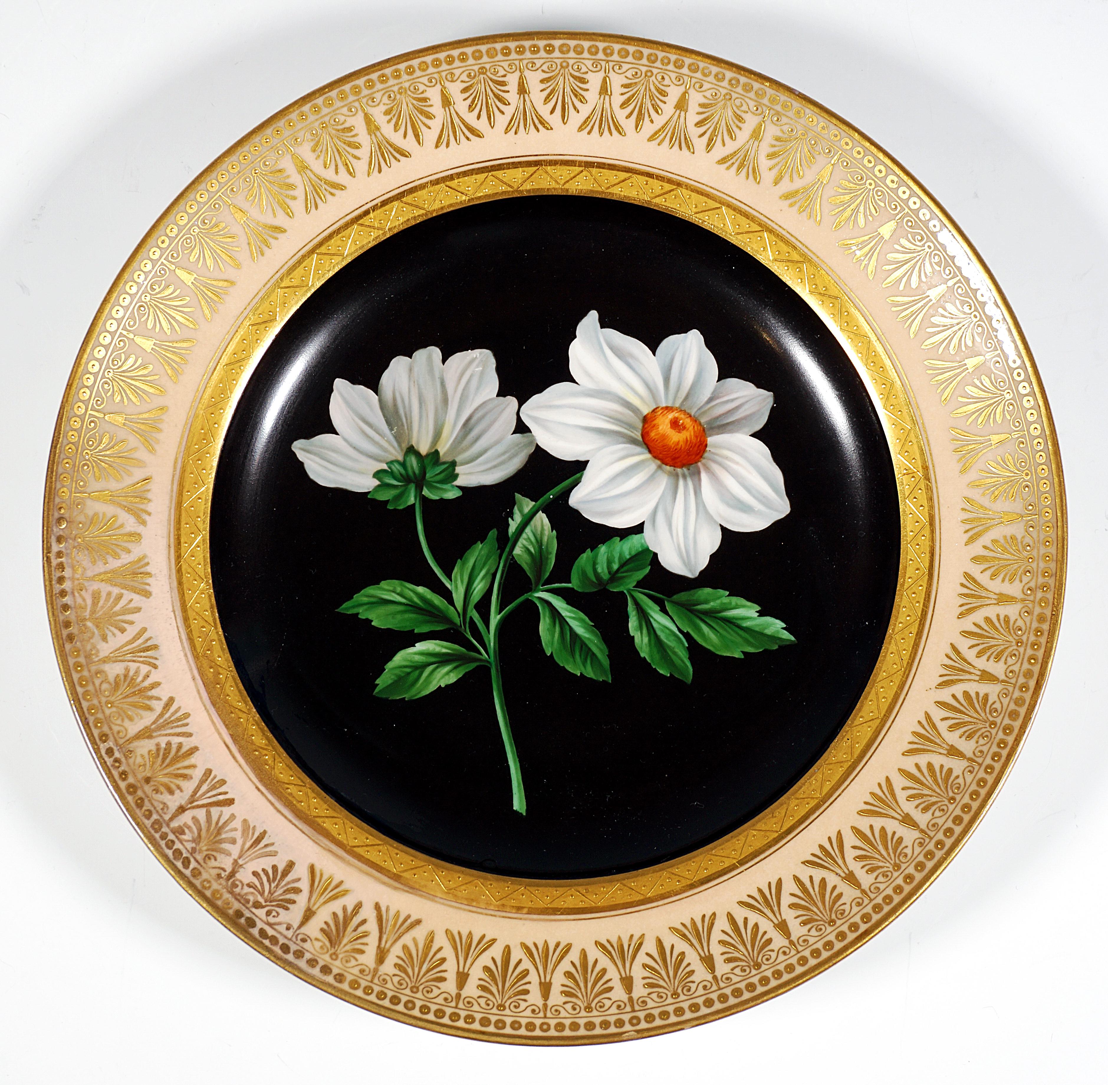 Porcelana imperial vienesa antigua, Plato Esplendor Botánico, 
