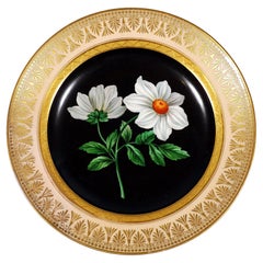 Porcelana imperial vienesa antigua, Plato Esplendor Botánico, "Dalia", 1824