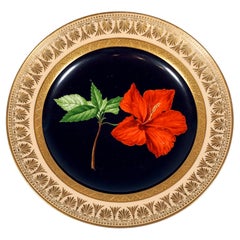 Porcelana imperial vienesa antigua, Plato Esplendor Botánico, "Hibiscus", 1825