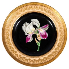 Porcelana imperial vienesa antigua, Plato de esplendor botánico, "Iris", 1825