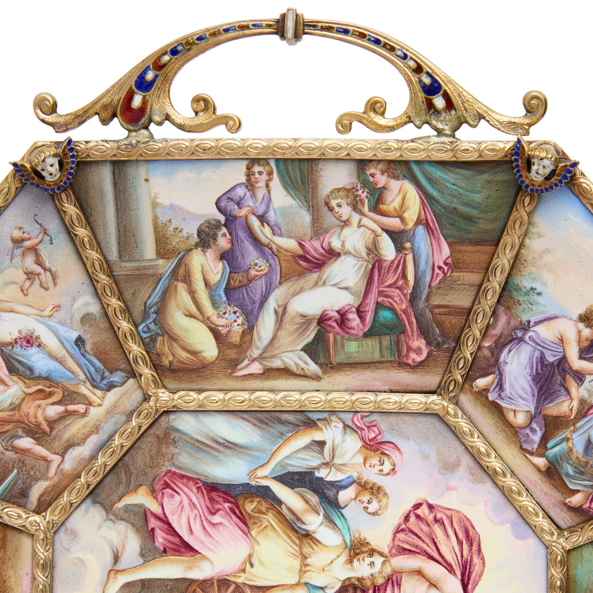Antiguo plato vienés pintado con esmalte de Ludwig Politzer en venta 3