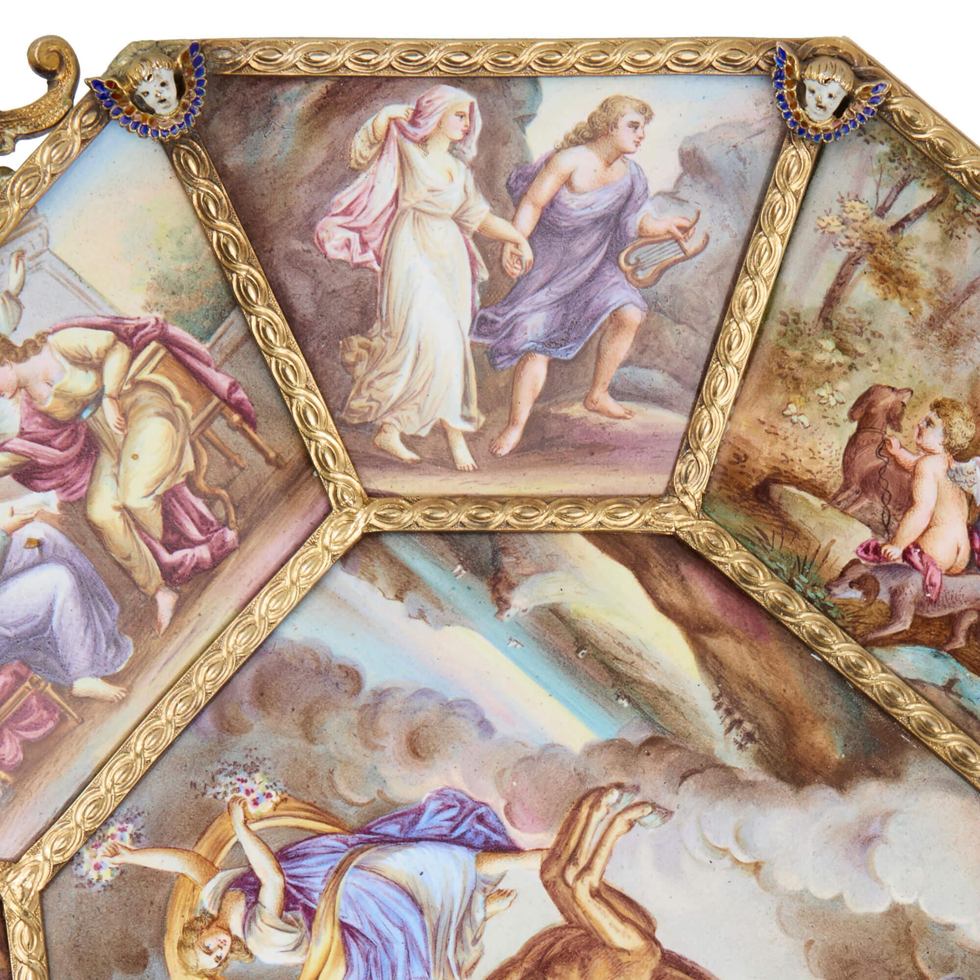 Antiguo plato vienés pintado con esmalte de Ludwig Politzer en venta 1