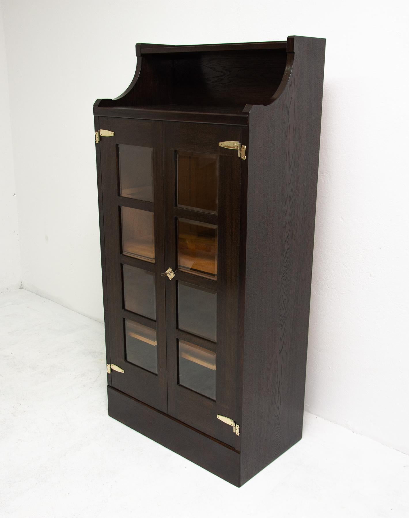 Austrian Antique Viennese Secession Library Cabinet in Oak, 1910