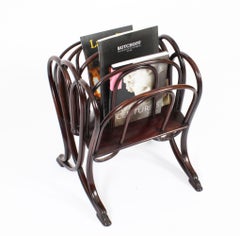 Antique Viennese Thonet Bentwood Canterbury Magazine Rack Early 20th Century
