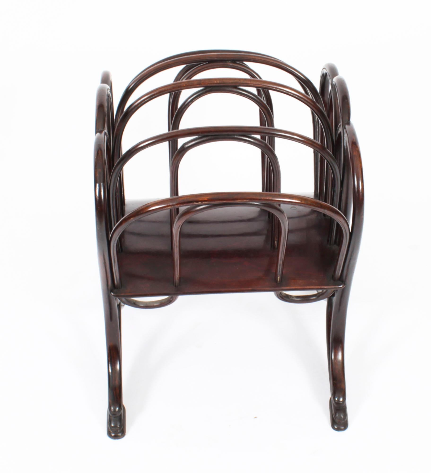 Antique Viennese Thonet Bentwood Canterbury Magazine Rack Early 20th Century 1