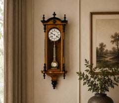 Antique Viennese Wall Clock in Fruit Wood Case, Late 19th Century