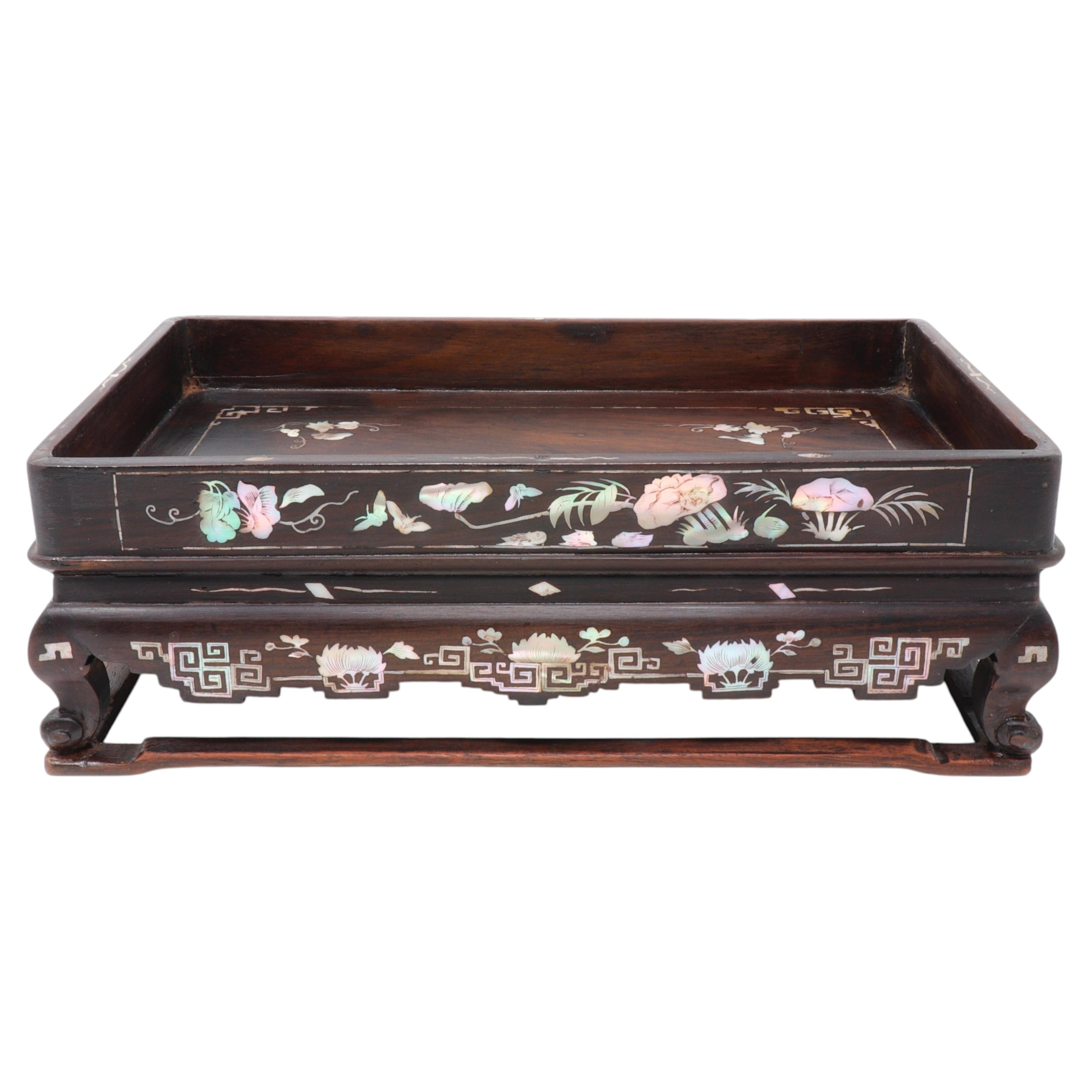 Antique Vietnamese Shell Inlaid Tea Tray
