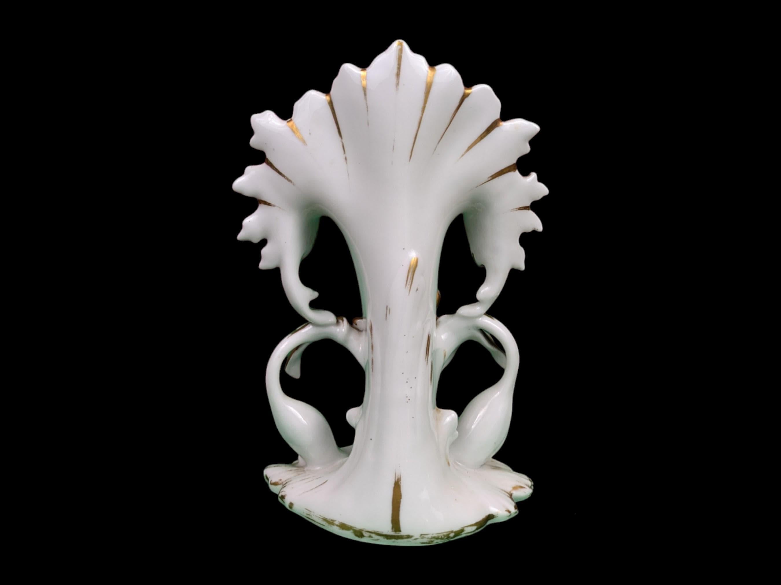 Gilt Antique Vieux Paris French Floral Porcelain Vase.