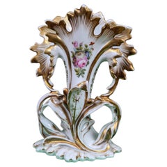 Antique Vieux Paris French Floral Porcelain Vase.