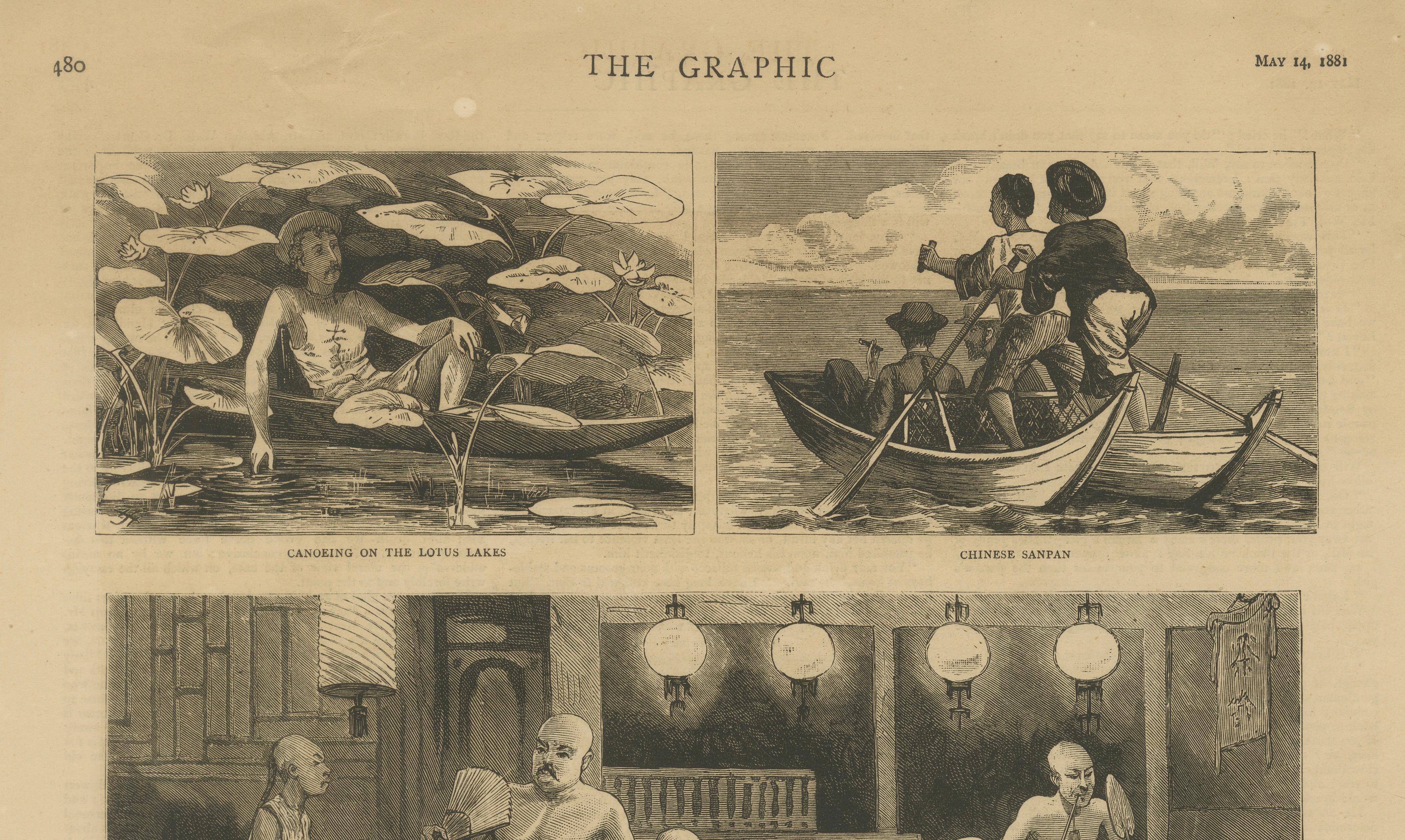 Antique View China Life Scenes Shanghai, The Graphic, May 14 1881