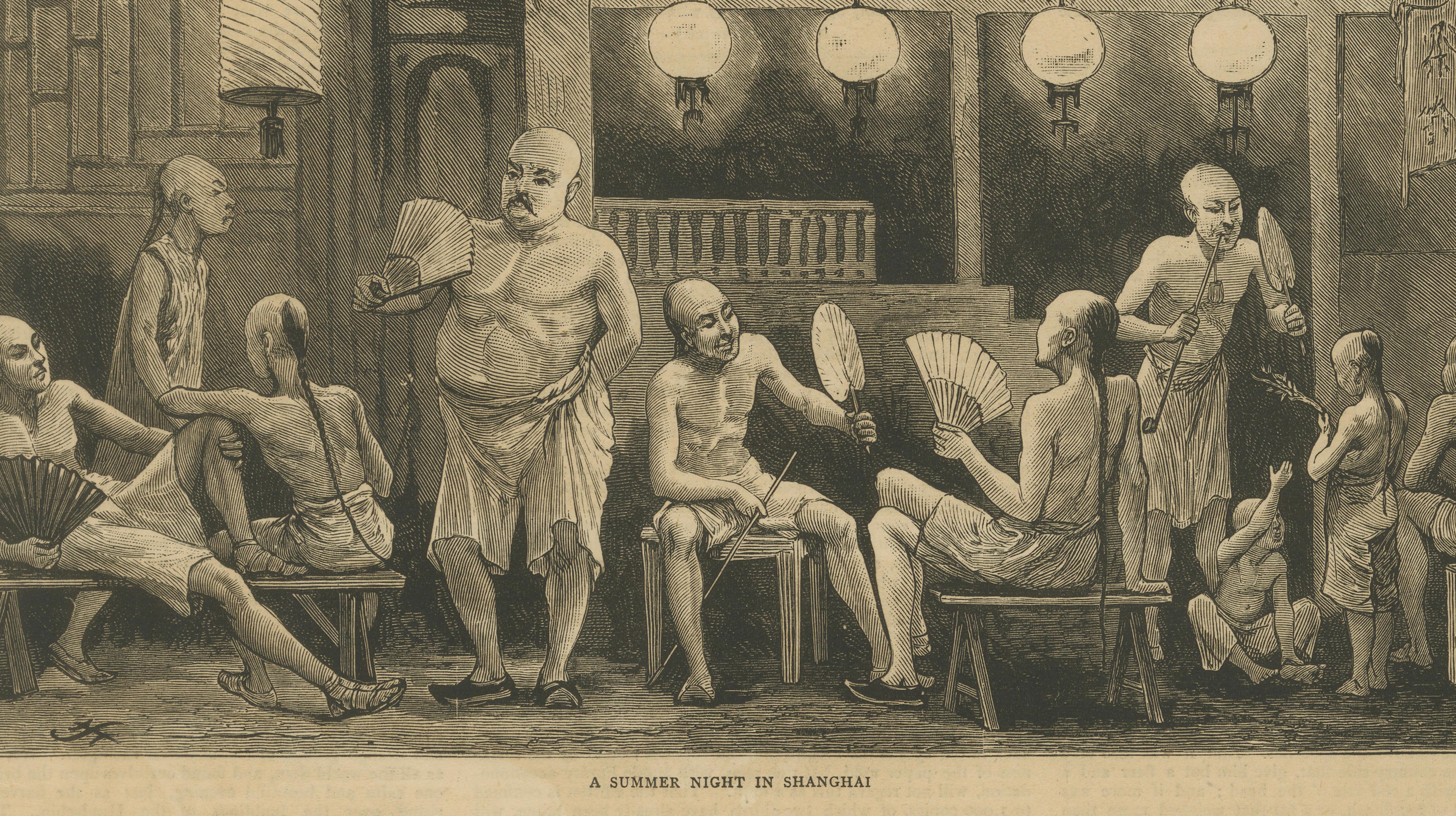 Antique View China Life Scenes Shanghai, The Graphic, May 14 1881