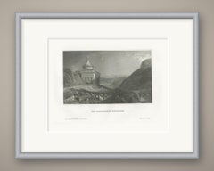 Antique View of Absalom's Tomb, Jerusalem, Steel Engraving, circa 1850