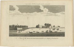 Vue ancienne de Batavia Port Jakarta - Fortifications hollandaises de la VOC 1778