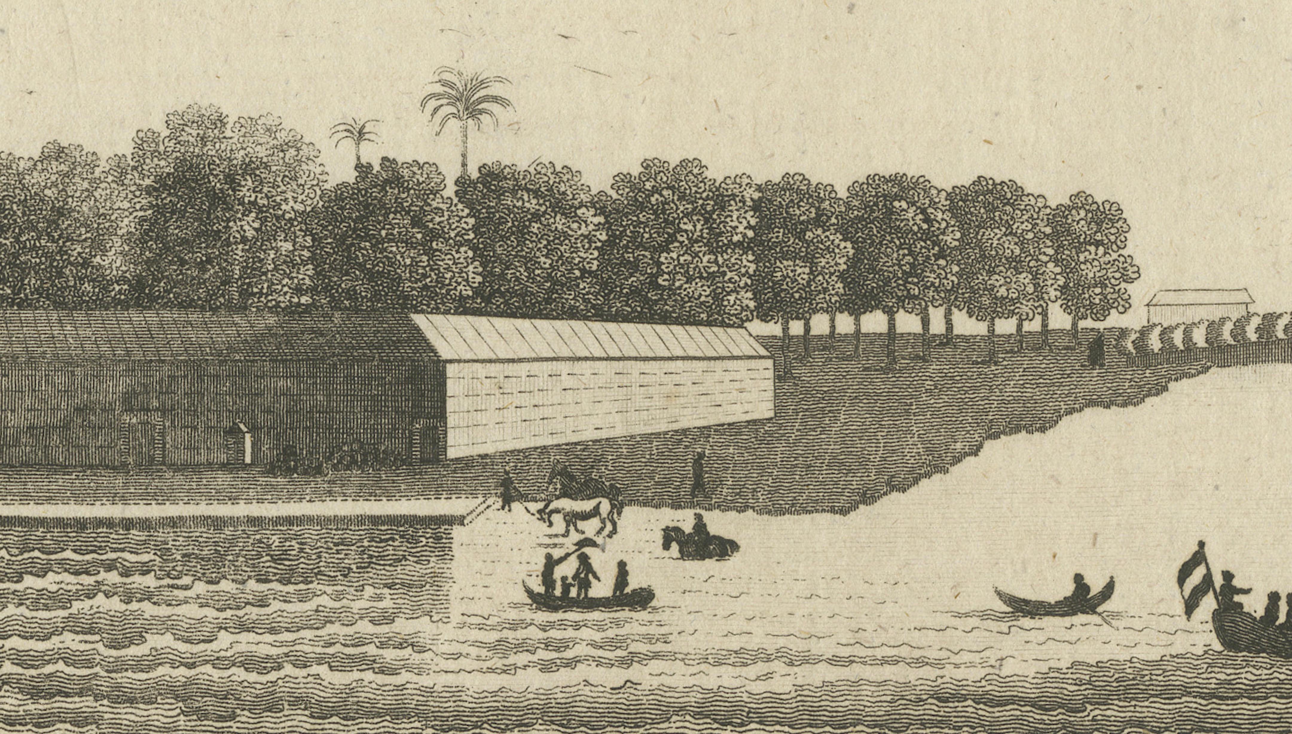 Antique View of Batavia Port Jakarta – Dutch VOC Fortifications 1778