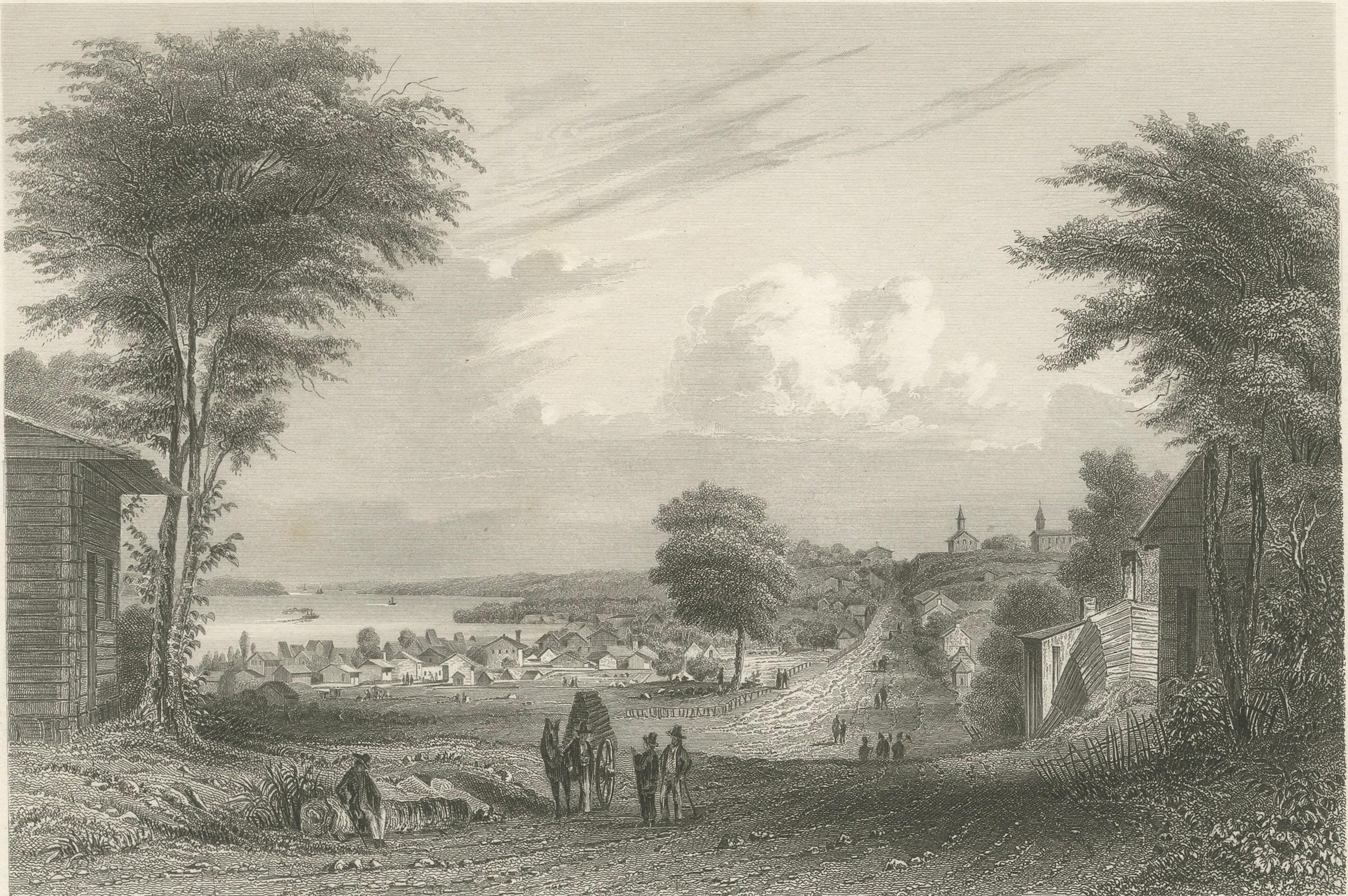 Antique View of Gowanus Heights Brooklyn New York, Meyer ca. 1850