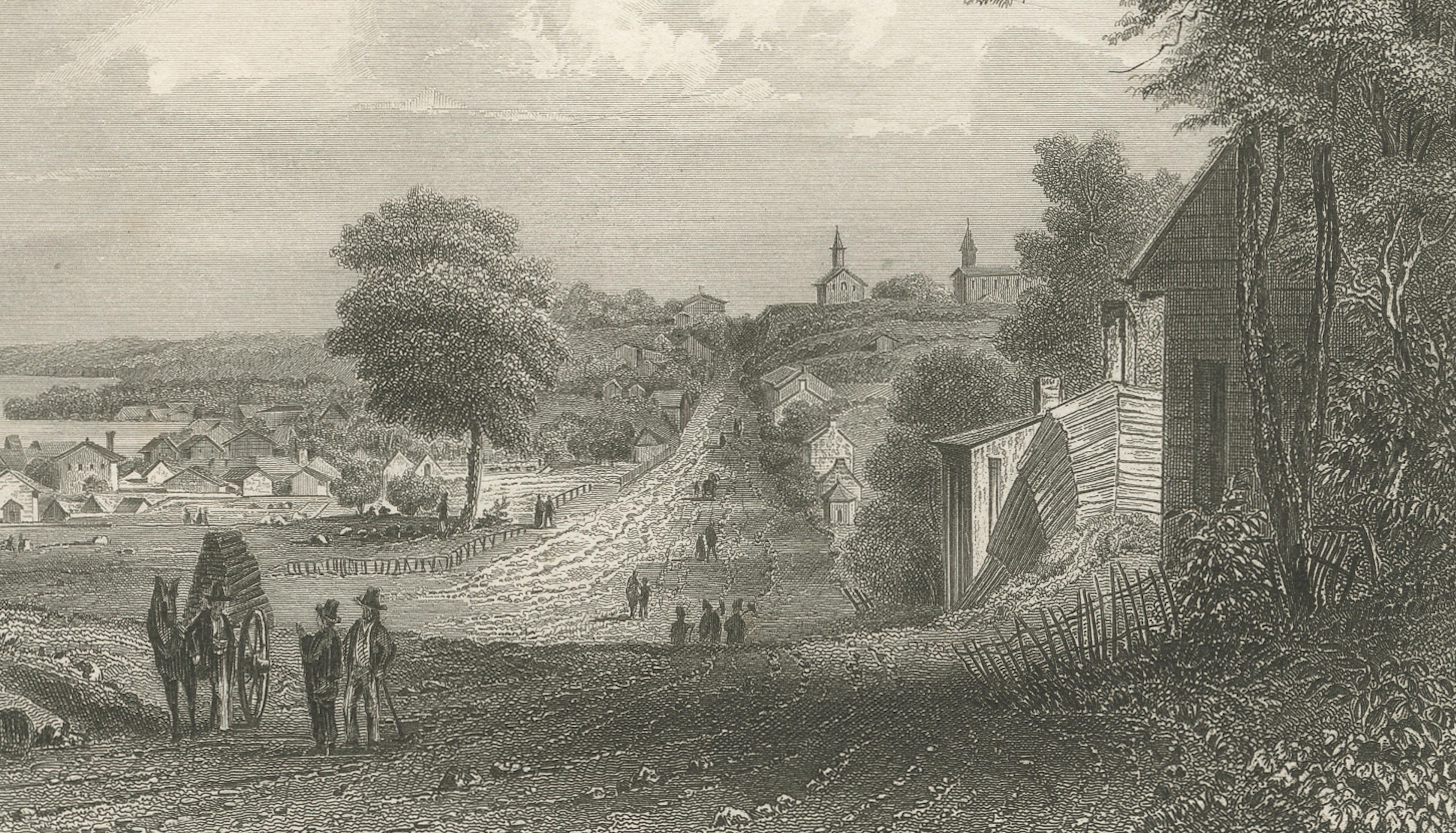 Antique View of Gowanus Heights Brooklyn New York, Meyer ca. 1850