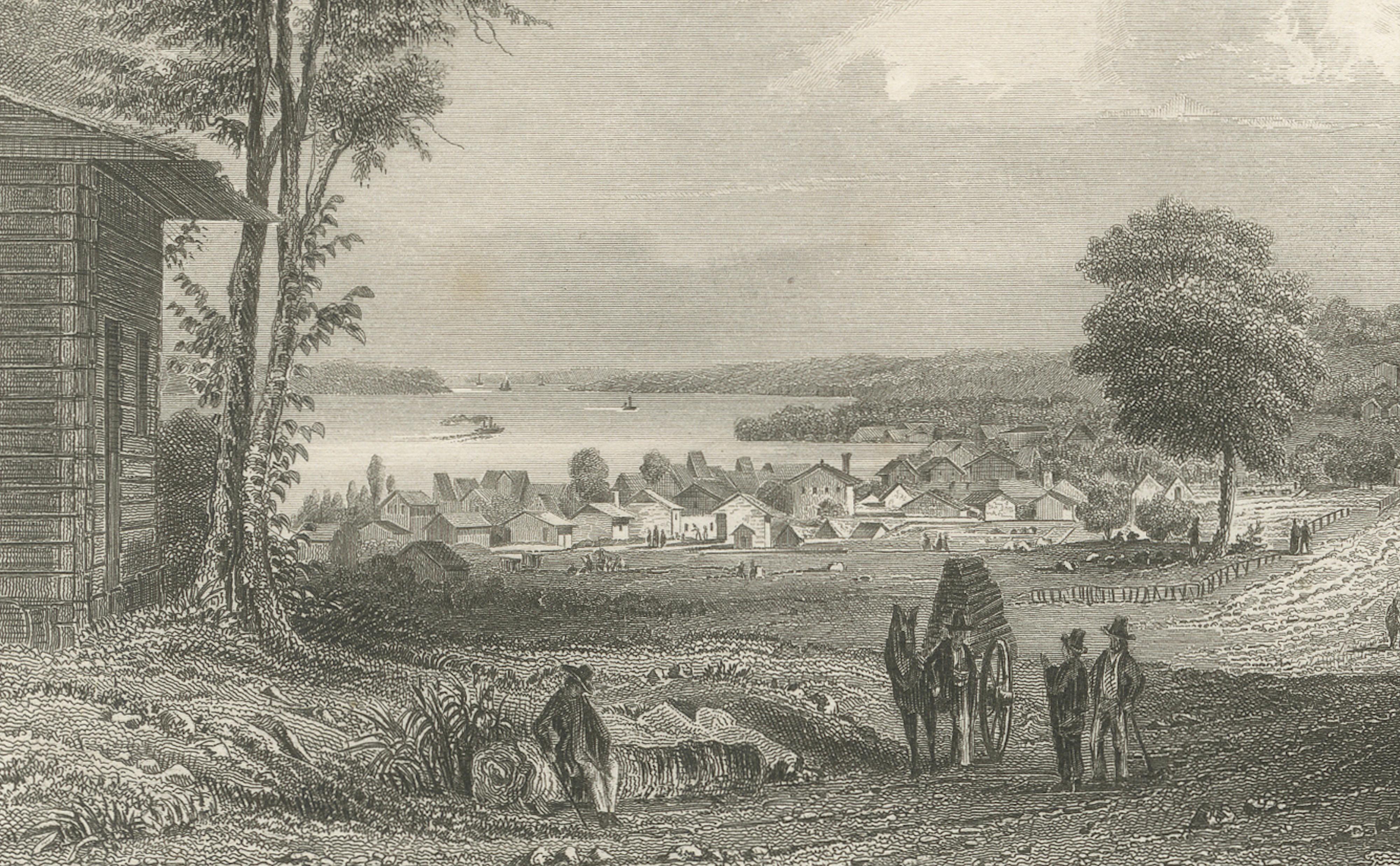Antique View of Gowanus Heights Brooklyn New York, Meyer ca. 1850