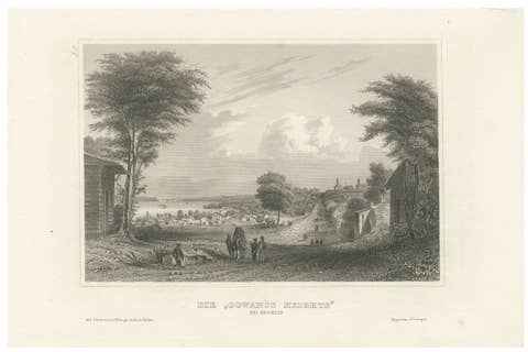 Antique View of Gowanus Heights Brooklyn New York, Meyer ca. 1850