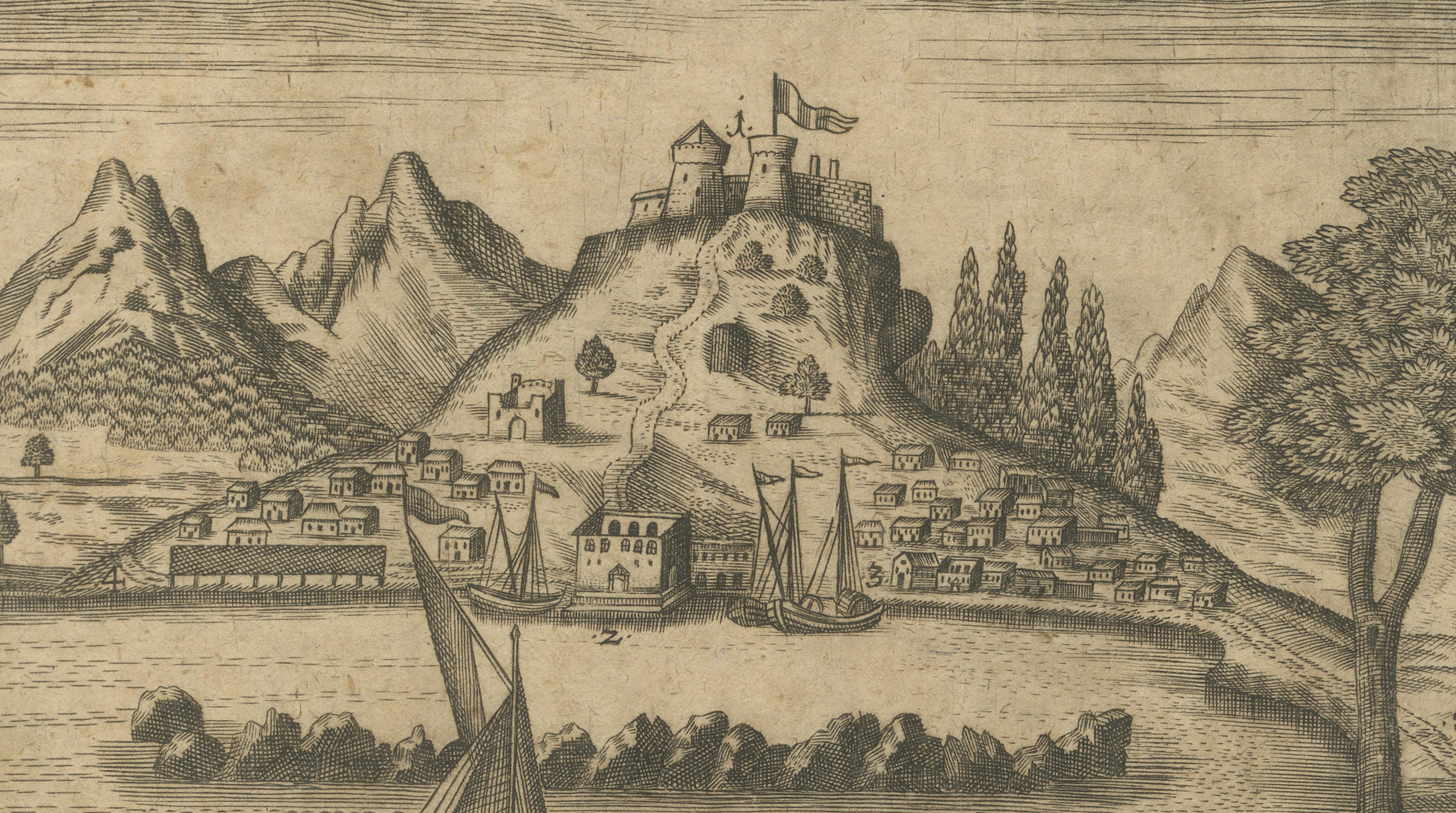 Antique View of Jaffa (Ioppen) Holy Land Engraving, Müller 1735