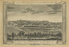 Antique View of Jerusalem Holy Land Engraving, Millar Geography, ca. 1760