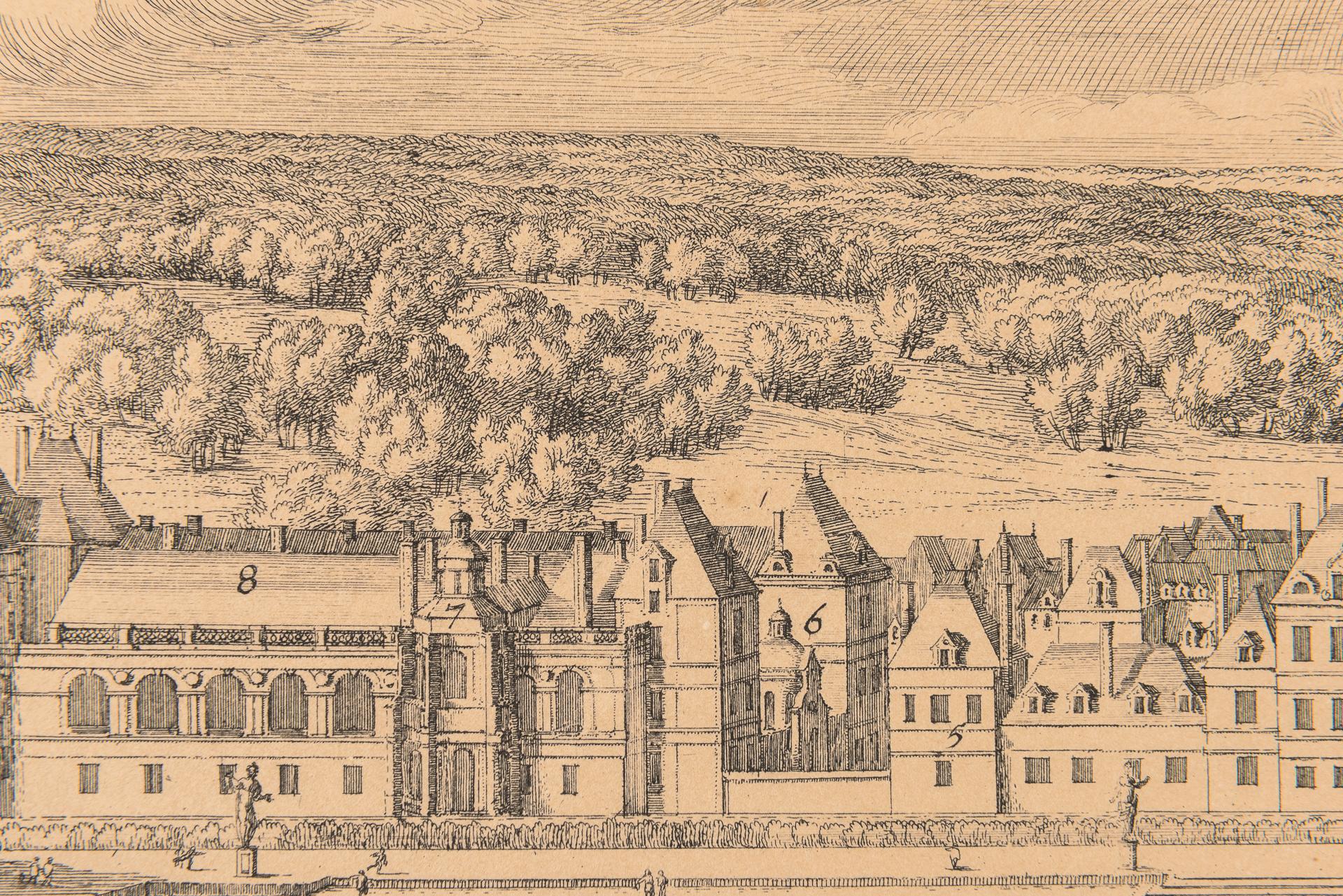 Vue ancienne du château de Fontainbleau depuis le jardin en vente 2