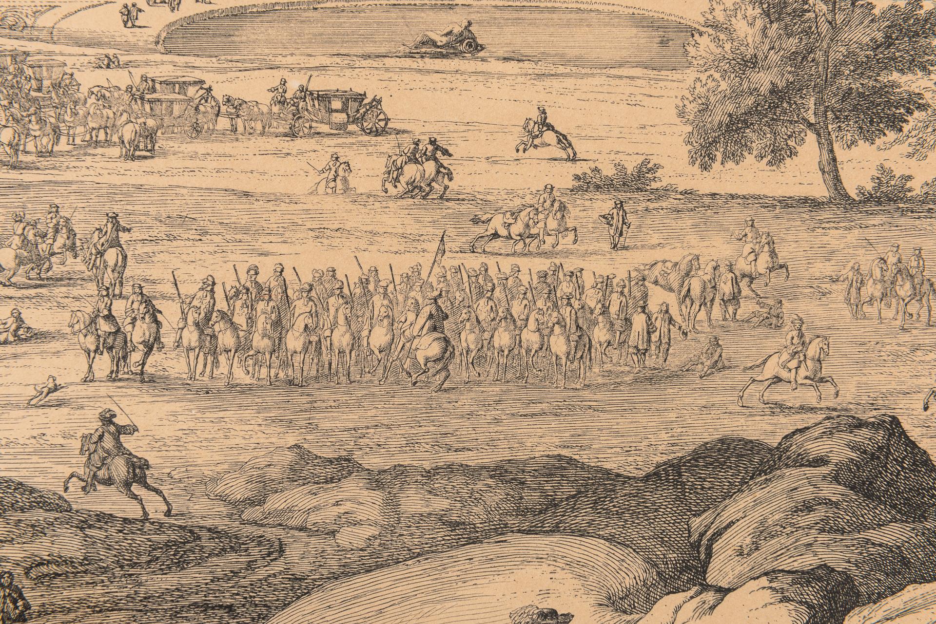 Papier Vue ancienne du château de Fontainbleau depuis le jardin en vente
