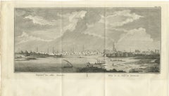 Antique View of the City of Damietta, Niebuhr Copper Engraving, 1776