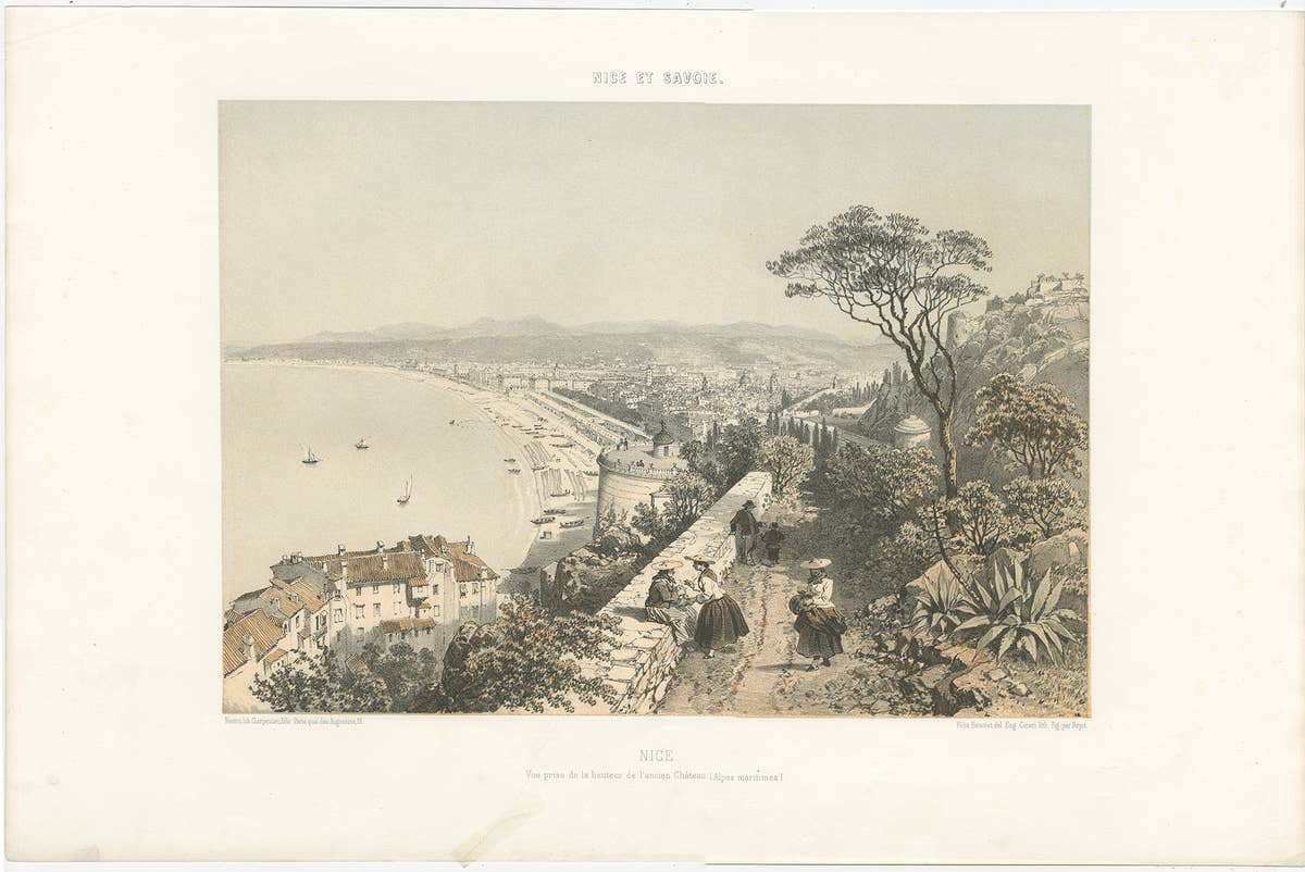 Antique View of the City of Nice on the South-Coast of France, c.1865