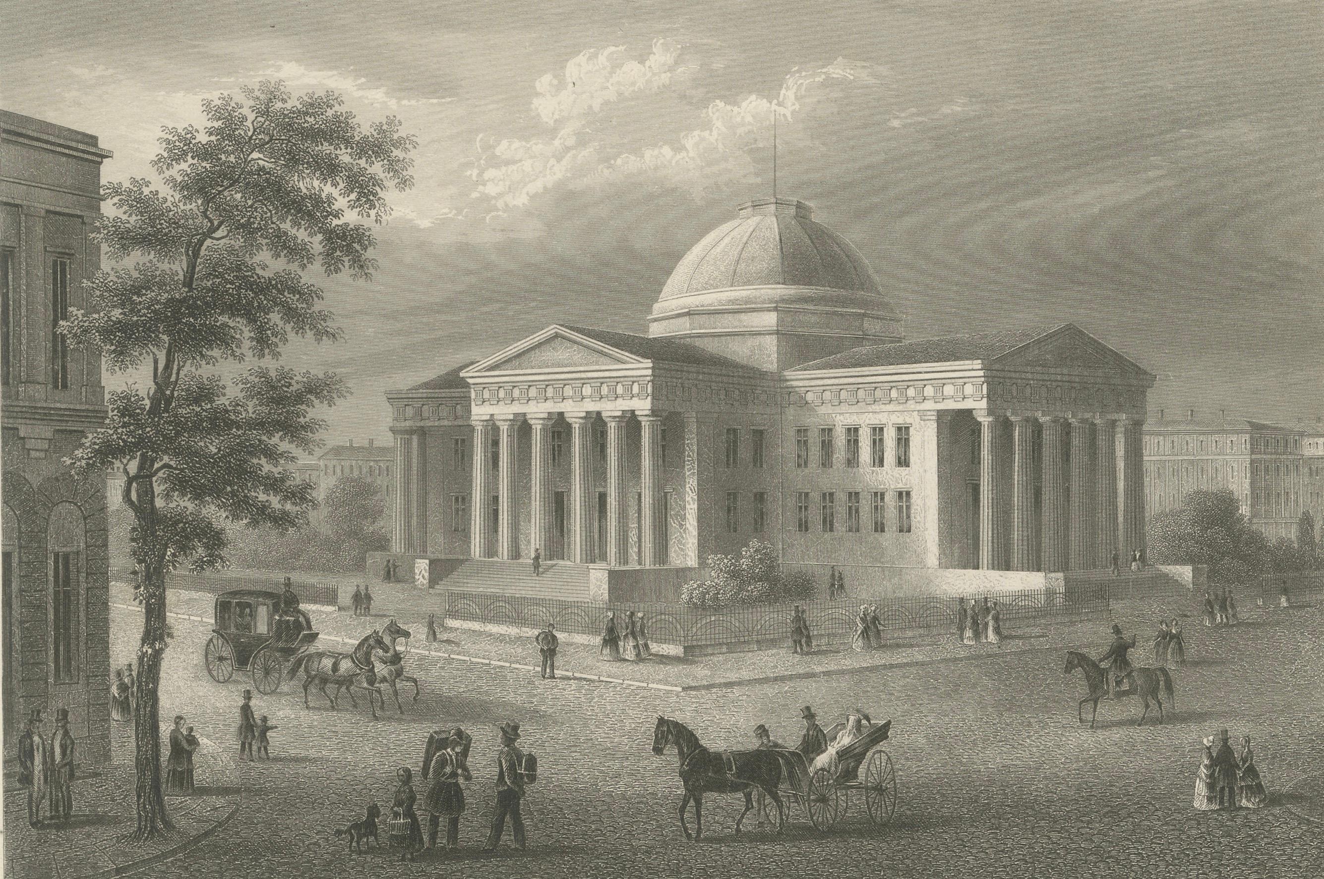 Antique View of the Old Courthouse in St. Louis Missouri, ca. 1850