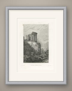 Antique View of the Sibyl's Temple above the Gorge at Tivoli, circa 1850