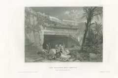 Antique View of the Tombs of the Kings, Jerusalem, Steel Engraving, circa 1850