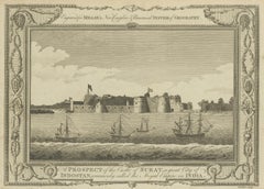 Antique View Surat Castle India – Mughal Empire Port, Millar 1782