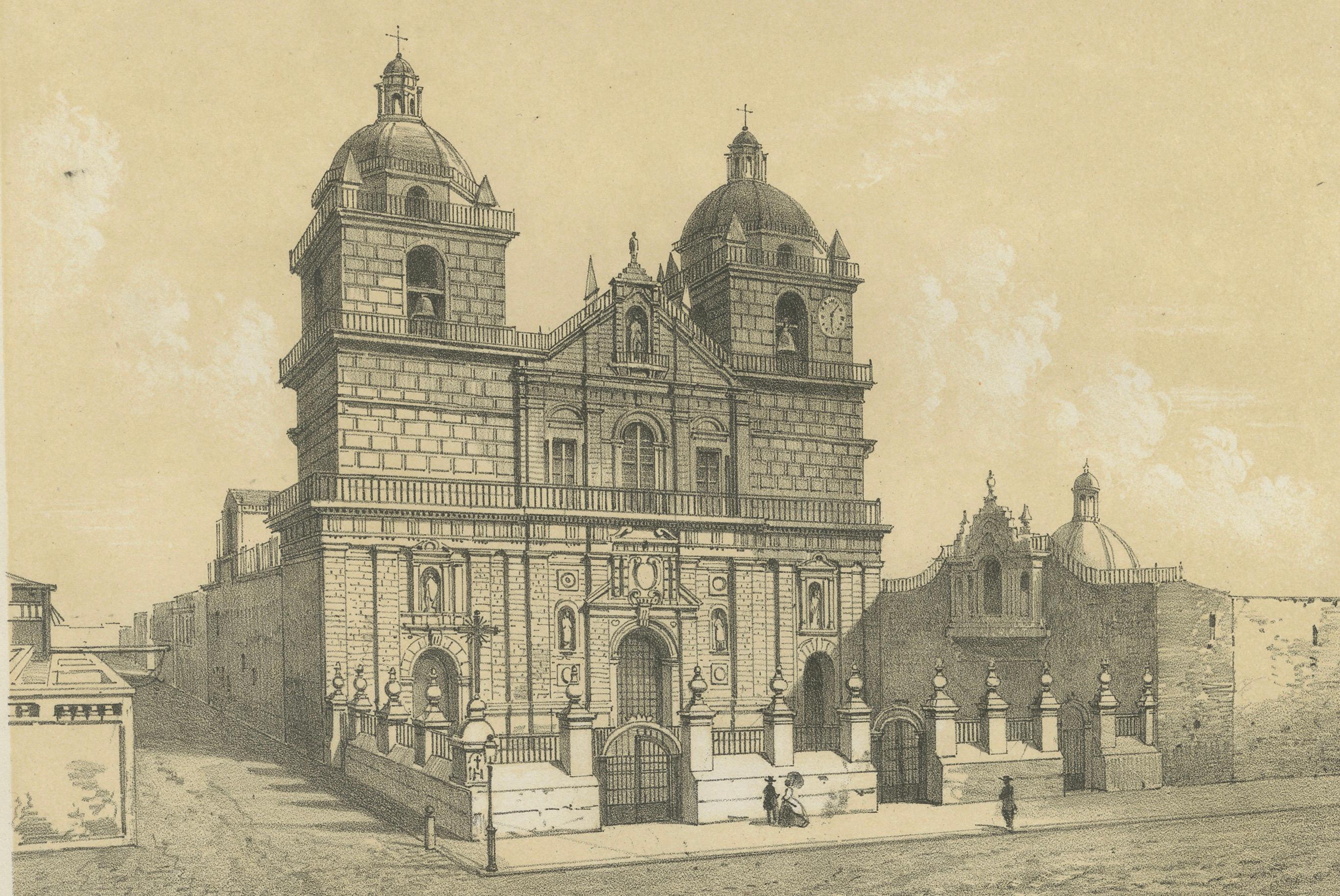 Vistas litográficas antiguas de Lima - Iglesia de San Francisco e Iglesia de San Pedro, 1865

Esta lámina litográfica presenta dos de las iglesias más importantes de Lima: la *Iglesia de San Francisco* y la *Iglesia de San Pedro*. Se publicó en 1865
