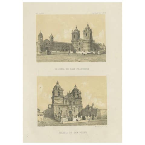 Antique Views of Lima – Iglesia de San Francisco & Iglesia de San Pedro, 1865