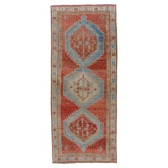 Antique Village Bidjar with Rust Field and Geomatric Medallions