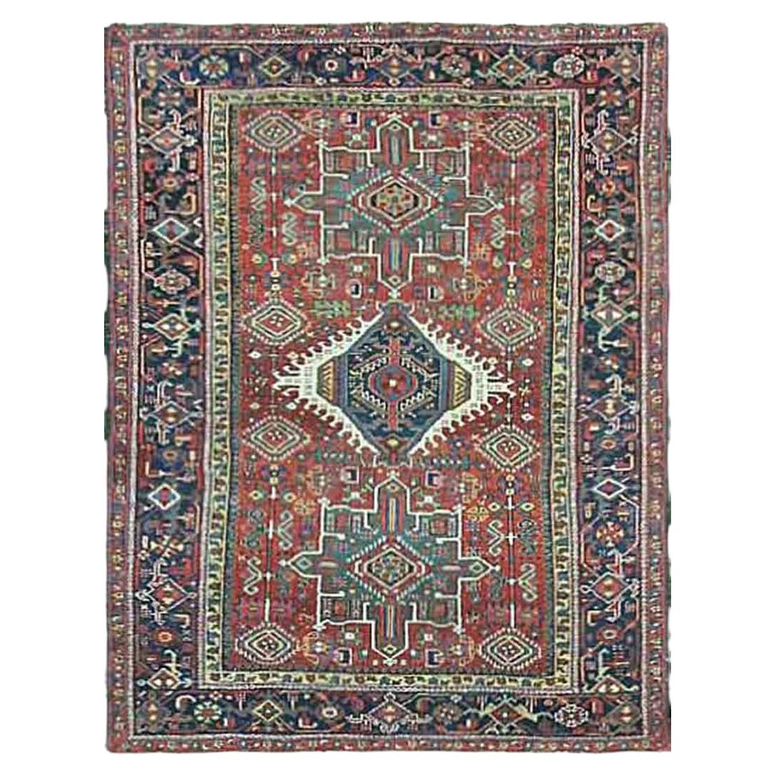 Antique Village Rug 4'11" x 6'5" Circa 1910 For Sale