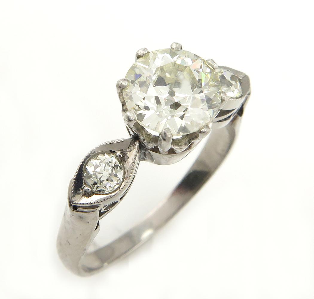 Along with Edwardian engagement rings, Art Deco rings are the most coveted pieces in the vintage bridal market.
This a perfect example of the wonderful Authentic ART DECO 14K White Gold (tested) Ring will make a beautiful UNIQUE Engagement or