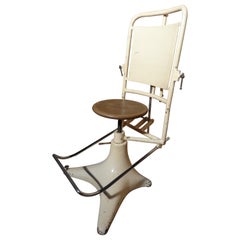 Antique Vintage 1850 French Adjustable Dentist Drilling Chair