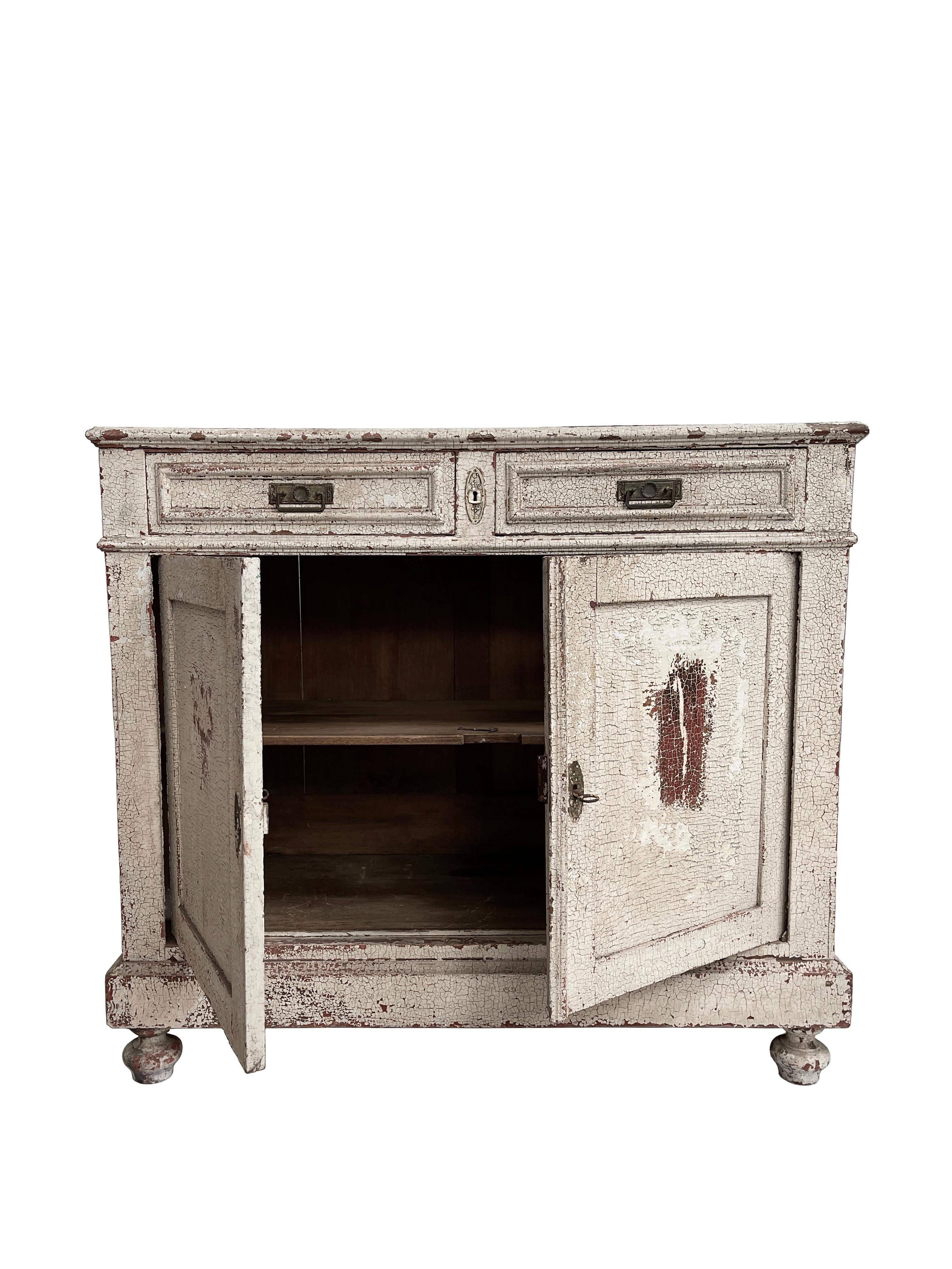 19th Century Antique Vintage Industrial French Haberdashery Cabinet Sideboard Chest Drawers For Sale